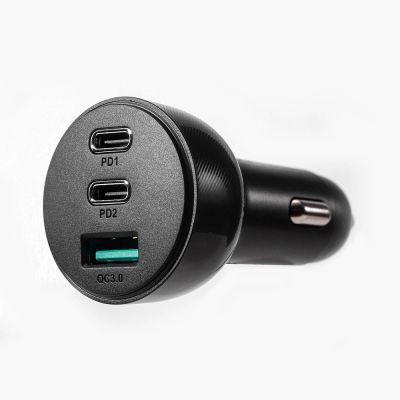 7. Joyroom 70W Autoladegerät mit 3 Anschlüssen: USB, 2 x USB C schwarz (JR-CL26)