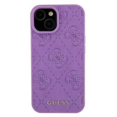 3. Guess GUHCP15SP4EPMU iPhone 15 6,1" lila/helllila Hardcase Leder 4G gestempelt