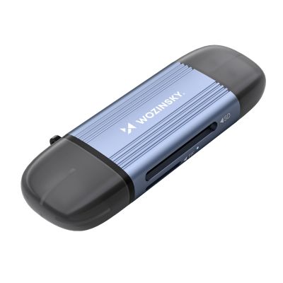 Wozinsky WCR-5G Speicherkartenleser für SD und microSD, USB-A 3.0 / USB-C 3.0, Aluminium – Grau