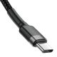 4. Baseus CATKLF-HG1 USB-C – USB-C PD QC-Kabel 60 W 3 A 480 Mbit/s 2 m – Schwarz und Grau