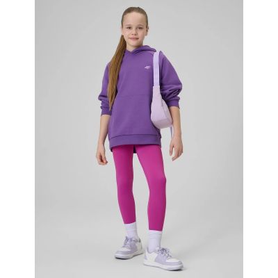 6. Lockerer Mädchen-Sweatshirt mit Kapuze 4F 4FJRSS26TSWSF3040-50S