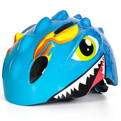 2. Wozinsky Kinderfahrradhelm, Drachenmuster, leicht, Größe S – Blau