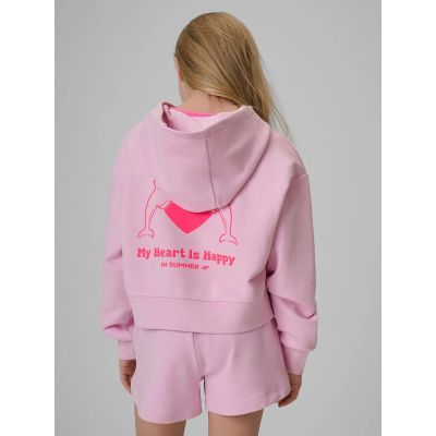 7. Lockerer Mädchen-Sweatshirt mit Kapuze 4F 4FJRSS26TSWSF2936-56S