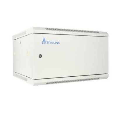 2. Extralink 6U 600x600 ASP Grauer Wandschrank, Tür aus massivem Blech