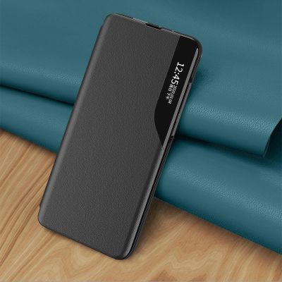 10. Eco Leather View Case elegante Hülle mit Überschlag und Standfunktion für Samsung Galaxy A73 blau