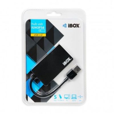 3. IBOX USB 3.0 Hub SCHWARZ 4-PORTS, SLIM IUH3F56 (4x USB 3.0; schwarz)