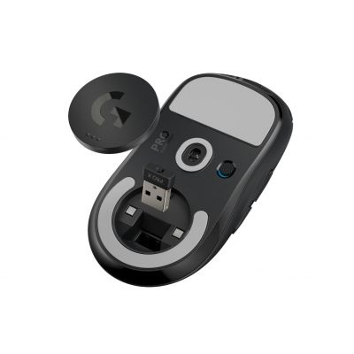 6. Logitech G Pro X Superlight Gaming-Maus, kabellos, rechte Seite, RF, 25600 DPI