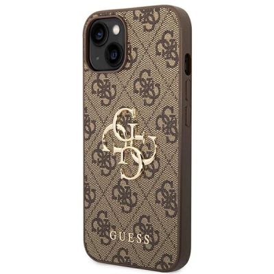 2. Guess 4G Big Metal Logo Case für iPhone 14 - Braun