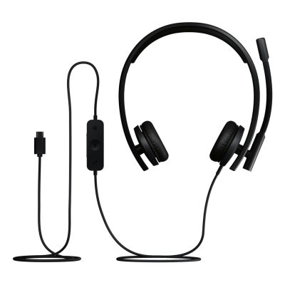 5. Logitech H570E Kabelgebundenes Headset mit Kopfbügel, Büro/Callcenter, USB Typ-C, Schwarz