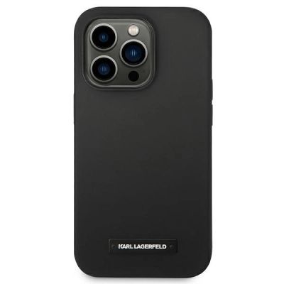 3. Karl Lagerfeld KLHMP14LSLMP1K iPhone 14 Pro 6,1" hardcase czarny/black Silicone Plaque Magsafe