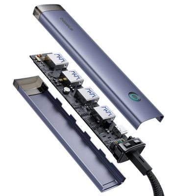 5. Baseus UltraJoy Series USB-A/USB-C Hub (4x USB-A 3.0, 1x USB-C 5V) – Grau