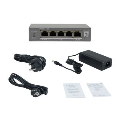 6. LevelOne PoE+Switch 3xGE PoE/1xHi-PoE 60W unmanaged Kunststoff