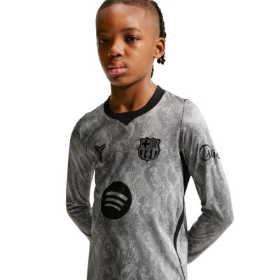 6. Nike FC Barcelona 2026/27 Auswärtstrikot für Kinder, Torwarttrikot, Grau, IO8337 013
