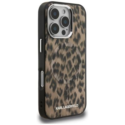 4. Karl Lagerfeld IML Leopard Pattern MagSafe Case für iPhone 16 Pro Max - Braun