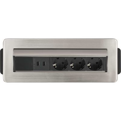 9. Indesk Power 3x 2xUSB Desktop-Steckdosenleiste