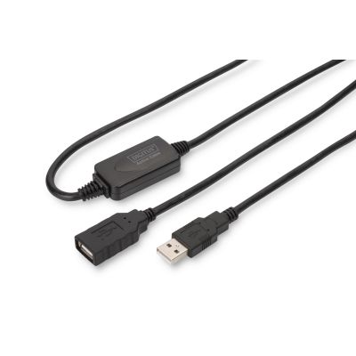 DIGITUS DA-73101 Kabel (USB M - USB F; 15 m; schwarz)