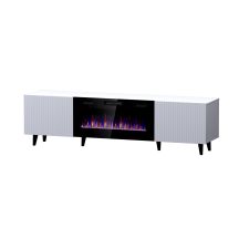 PAFOS EF TV-Schrank mit Elektrokamin 180x42x49 weiß matt