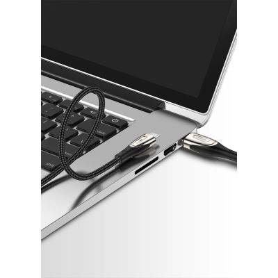 7. Joyroom Sharp Series S-M411 USB-A/Micro-USB-3A-Kabel 1,2 m mit Ladeanzeige – Schwarz