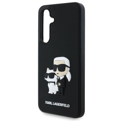 5. Karl Lagerfeld 3D Rubber Karl&Choupette Hülle für Samsung Galaxy S24 FE - Schwarz