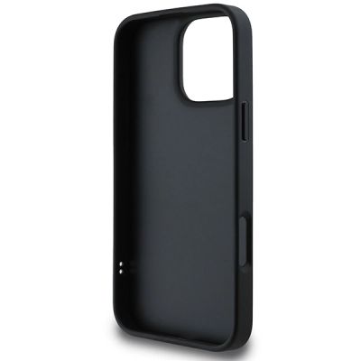 7. DKNY – Gesteppte iPhone 16 Pro-Hülle mit Stapellogo – Schwarz
