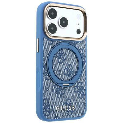 4. Guess Ring Stand 360 4G Classic Logo MagSafe Hülle für iPhone 18 Pro Max / 17 Pro Max - Blau