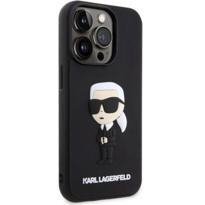 4. Karl Lagerfeld KLHCP14L3DRKINK iPhone 14 Pro 6.1" schwarz/schwarz Hardcase Rubber Ikonik 3D
