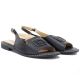 4. Schwarze Damen-Ledersandalen S.Barski KV61-6076