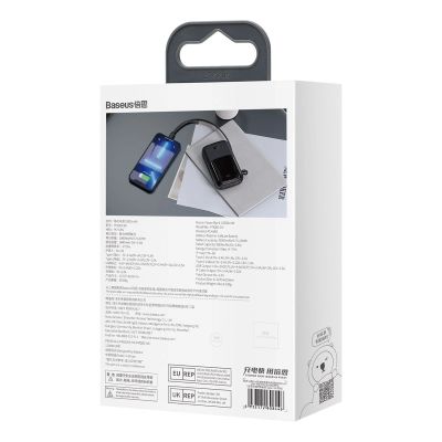 6. Powerbank 10000 mAh 20 W Baseus Qpow Pro Overseas Edition + USB C 3A Kabel – Schwarz