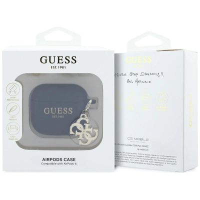 3. Guess 4G Charm Case für AirPods 4 - Schwarz