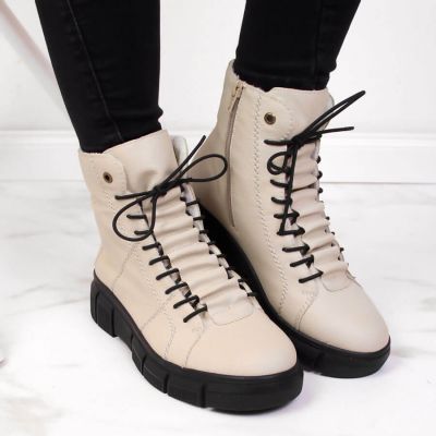 3. Rieker W X3428 isolierte Stiefeletten beige 