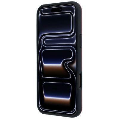 5. Mercedes Leder-Halbhülle mit ikonischer Linie und MagSafe-Funktion für iPhone 18 Pro Max / 17 Pro Max – bordeauxrot