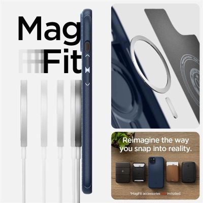 4. Spigen Mag Armor Hülle mit MagSafe für iPhone 15 Plus – blau