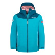 Trollkids Bergen Waterproof Jacke Nebel-Aquamarin/Hafenblau-Mellow-Pfirsich (611-137)