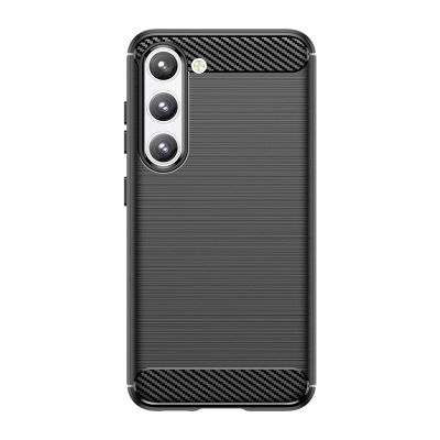 2. Carbon Case Hülle für Samsung Galaxy S23+ flexibles Silikon Carbon Cover schwarz