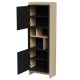 2. PORTO Vitrine 59x38x180 Eiche/Schwarz