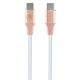 Guess Geprägtes Logo USB-C / USB-C-Kabel 1,5 m Schnellladung – Pink
