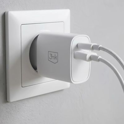 4. 3mk FlowPower 25W 1A1C PD QC4+ Wandladegerät – Weiß