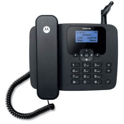 Motorola FW410 Analogtelefon mit Anrufername und -identifikation, Schwarz