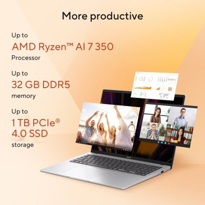 12. ASUS Vivobook 16 M1607KA-MB164W Ryzen AI 5 330 16,0" WUXGA IPS-Panel 60Hz 300nits AG 16GB DDR5 SSD512 Radeon Grafik WLAN+BT Webcam 1080p+IR 42Wh Akku Windows 11 Quiet Blue
