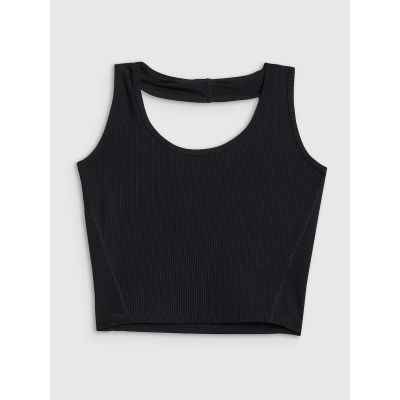 6. Slim-Fit-Crop-Top für Damen, glatt, Größe 4F | Anna Lewandowska 4F 4FALSSS25TSLEF215-20S