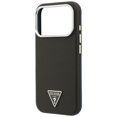 6. Guess Kevlar Triangle Logo MagSafe Hülle für iPhone 17 Pro / 18 Pro - Braun