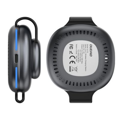 2. Dudao A11S 3-in-1 kabelloses Ladegerät, kompatibel mit MagSafe, für Smartphone, Smartwatch und Kopfhörer – schwarz