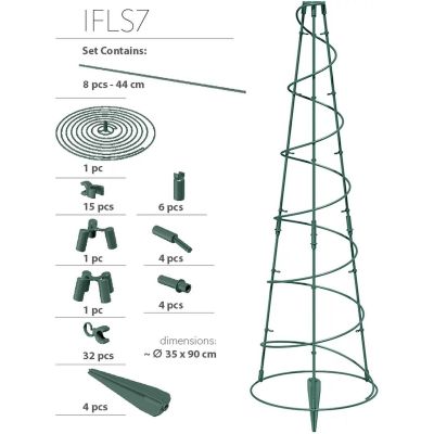 3. Bodenstützen Pflanzenstütze 35x90cm Waldgrün