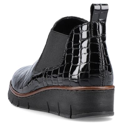 58. Rieker W R474 Schlangenleder Stiefeletten schwarz