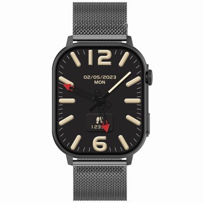 4. Smartwatch Gravity GT15-4 mit blauem Silikonarmband + Titanarmband