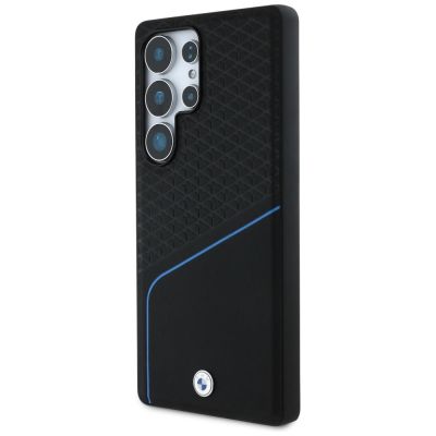 2. BMW Strukturierte und glatte MagSafe Lederhülle für Samsung Galaxy S25 Ultra - Schwarz