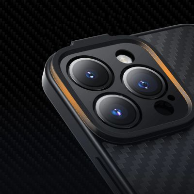 14. Gepanzerte Hülle für iPhone 14 Pro kompatibel mit MagSafe Baseus Kunstfaser-Hartglas – Schwarz