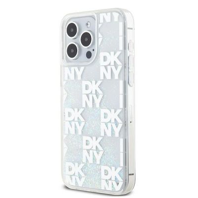 2. DKNY Liquid Glitter Multilogo Hülle für iPhone 15 Pro Max – Weiß