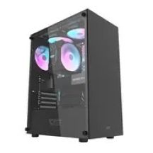 darkFlash DK100 schwarz / ATX / lüfterlos / 3x USB-A / transparente Seite / ohne Netzteil