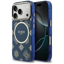 Guess IML Peony Dot MagSafe Hülle für iPhone 17 Pro - Blau